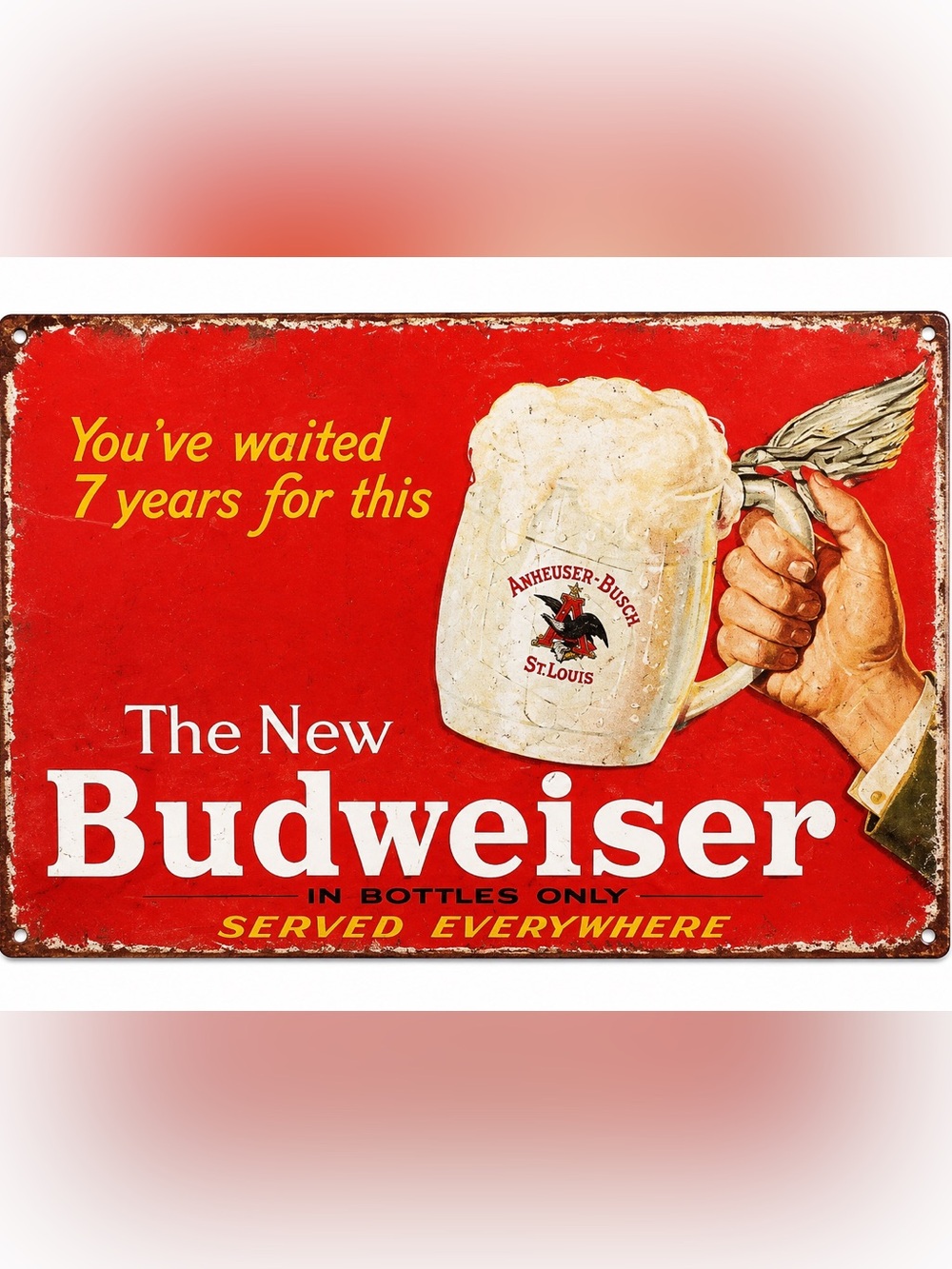 NEW Budweiser Beer Metal Sign
